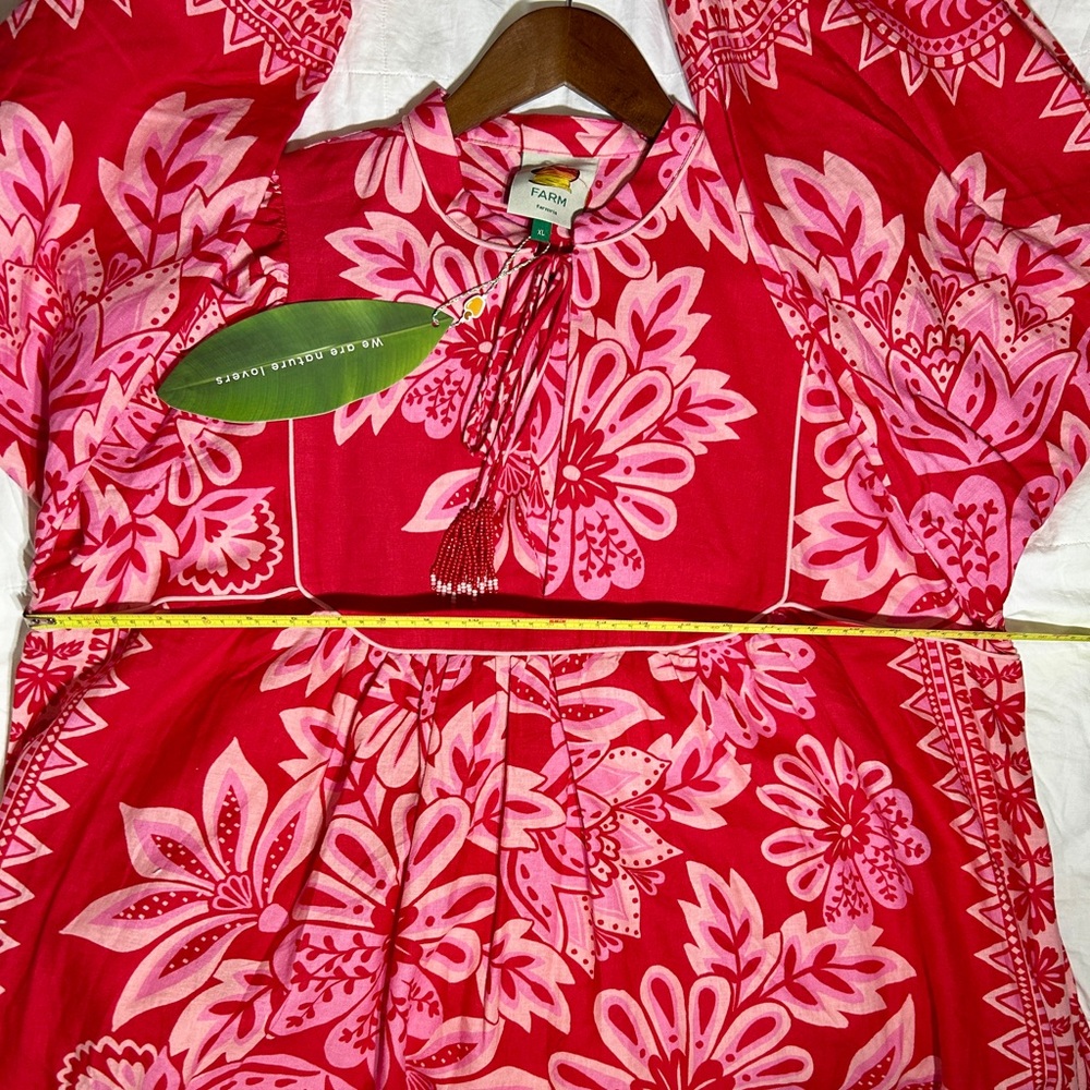 NWT FARM Rio Red and Cream Floral Mini Dress - Picture 8 of 12
